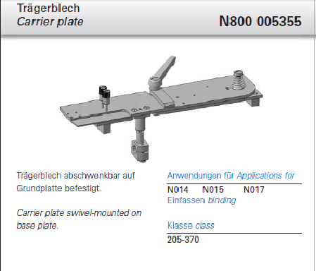 N800 005355 - TRAEGERBLECH K