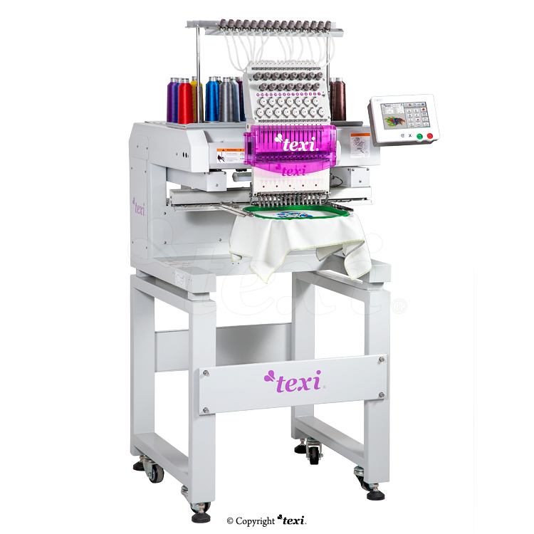 TEXI 1501 TS PREMIUM -  1-KOPF, 15-NADELN STICKMASCHINE MIT GESTELL