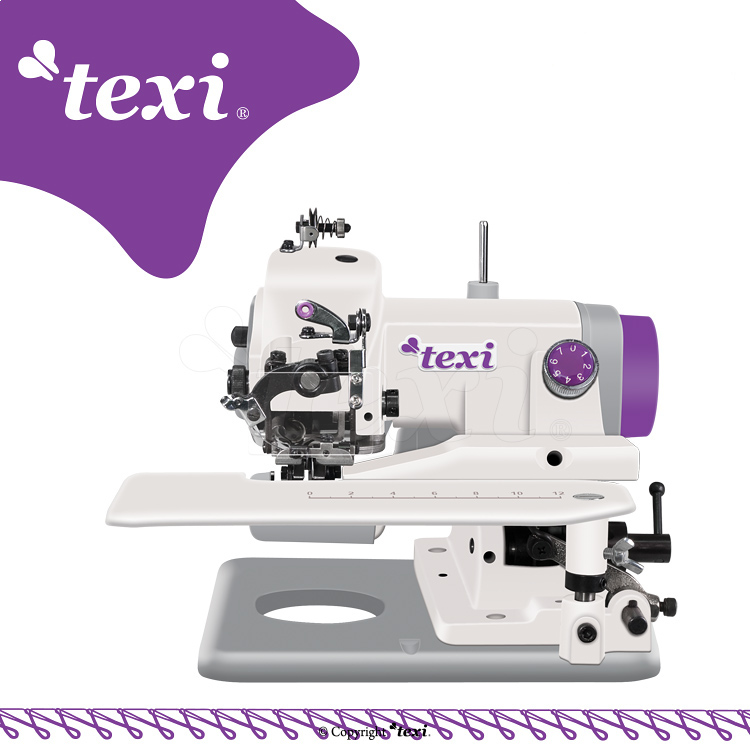 TEXI COMPACTA 2YG  UNIVERSELLE, TRAGBARE BLINDSTICHMASCHINE FÜR LEICHTE UND MITTLERE STOFFE