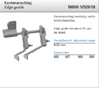 N800 V92618 - edge guide     RE.0